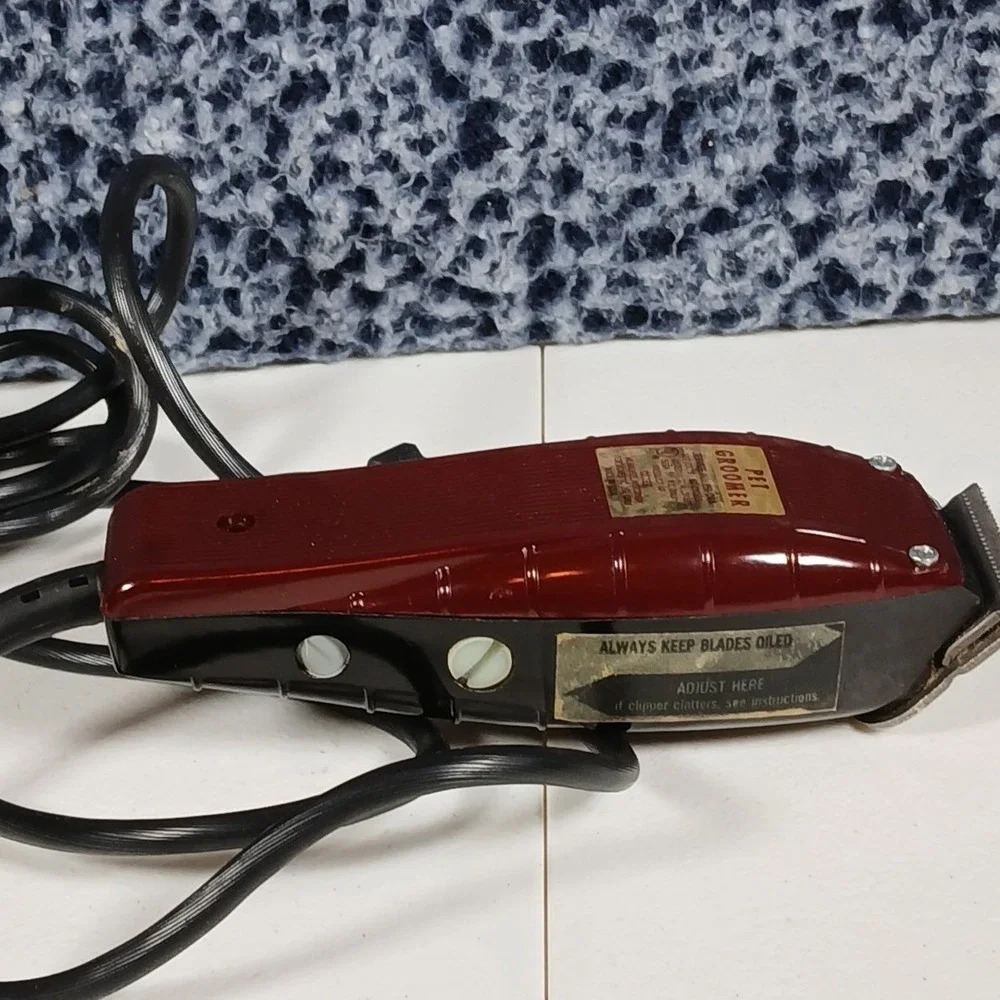 Vintage Oster Pet Groomer Clipper Burgundy Black 151-04A Made In USA